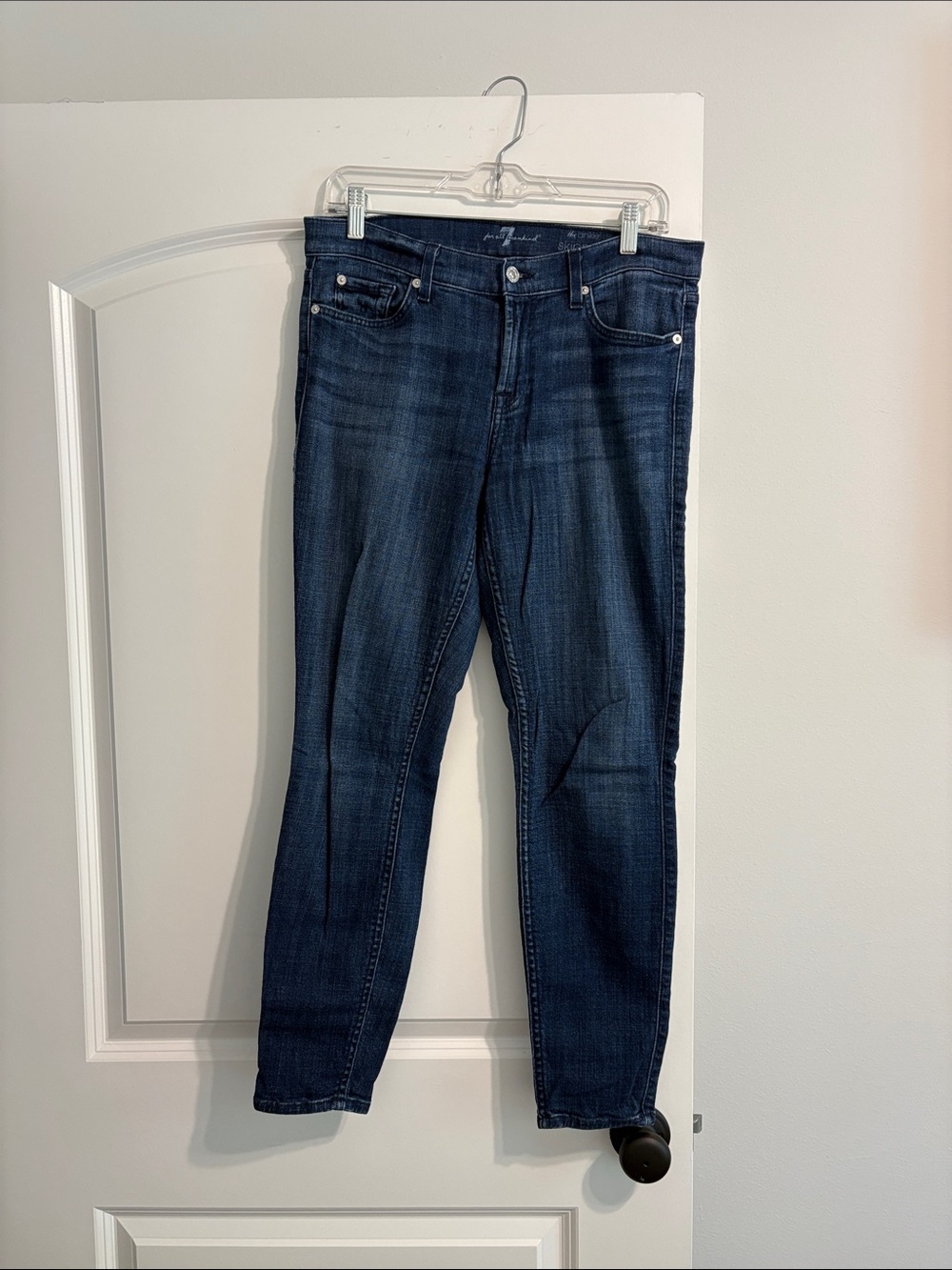 7 For All Mankind Women's Dark Indigo Skinny Jeans